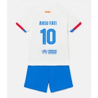 Barcelona Ansu Fati #10 Fußballbekleidung Auswärtstrikot Kinder 2023-24 Kurzarm (+ kurze hosen)